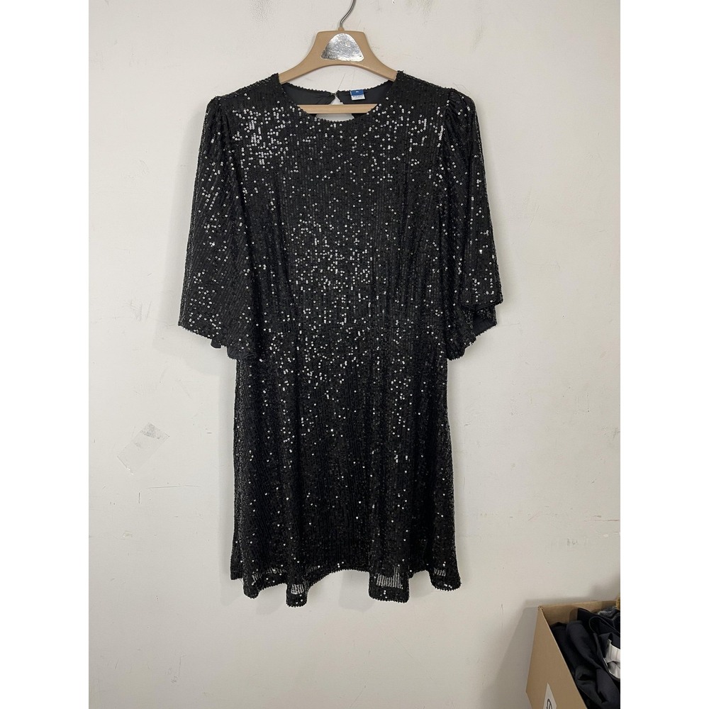 Old Navy Dress Womens XL Sequin Short Sleeve Keyhole Cocktail Party Evening